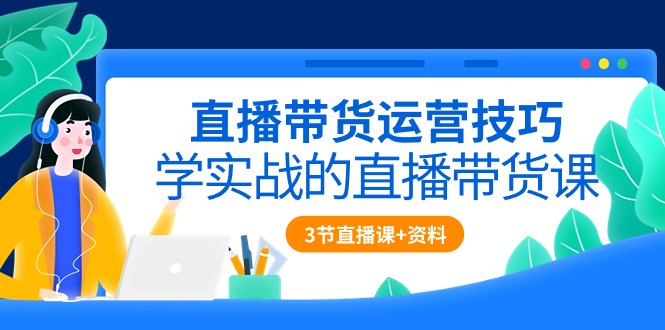（10229期）直播带货运营技巧，学实战的直播带货课（3节直播课+配套资料）-网创电课网