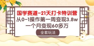 （10224期）国学 赛道-21天打卡特训营：从0-1操作第一周变现3.8w，一个月变现60多万-网创电课网