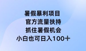 暑假暴利直播项目，官方流量扶持，把握暑假机会【揭秘】-网创电课网