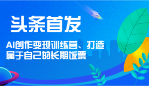 头条首发 AI创作变现训练营，打造属于自己的长期饭票-网创电课网