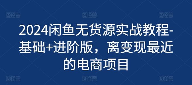 2024闲鱼无货源实战教程-基础+进阶版，离变现最近的电商项目-网创电课网