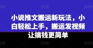 小说推文搬运新玩法，小白轻松上手，搬运发视频让搞钱更简单-网创电课网