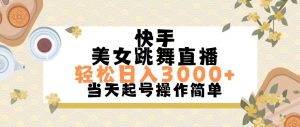 （11565期）快手美女跳舞直播，轻松日入3000+简单无脑-网创电课网