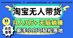 （11574期）淘宝无人带货3.0高收益玩法，月入3万+，无脑躺赚，新手小白可落地实操-网创电课网