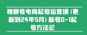 视频号电商起号运营课(更新24年7月)新号0-1起号方法论-网创电课网