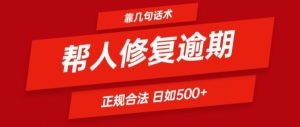靠一套话术帮人解决逾期日入500+ 看一遍就会(正规合法)【揭秘】-网创电课网