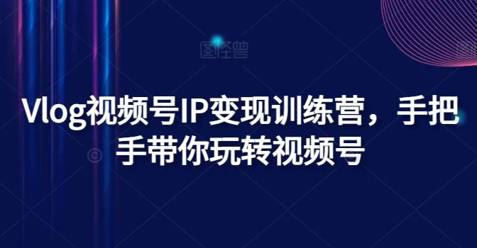 Vlog视频号IP变现训练营，手把手带你玩转视频号-网创电课网