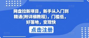 网盘拉新项目，新手从入门到精通(附详细教程)，门槛低，好落地，变现快-网创电课网