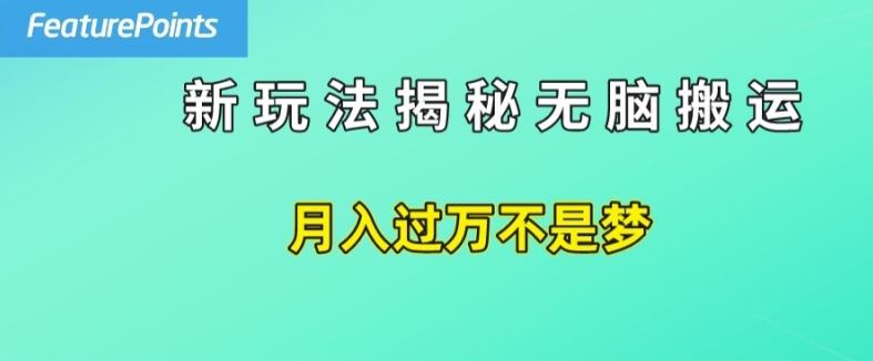 简单操作，每天50美元收入，搬运就是赚钱的秘诀【揭秘】-网创电课网