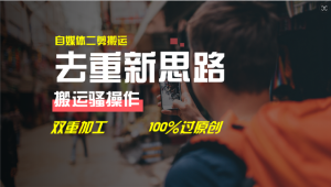 （11682期）去重新思路，详细教你自媒体视频二剪搬运技术，自己加工双重去重100%过…-网创电课网