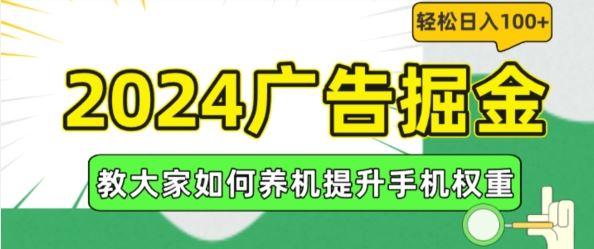 2024广告掘金，教大家如何养机提升手机权重，轻松日入100+【揭秘】-网创电课网