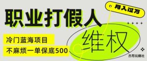 职业打假人电商维权揭秘，一单保底500，全新冷门暴利项目【仅揭秘】-网创电课网