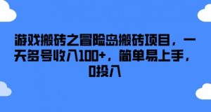 游戏搬砖之冒险岛搬砖项目，一天多号收入100+，简单易上手，0投入【揭秘】-网创电课网