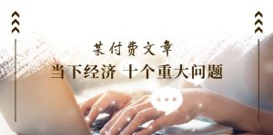 （11707期）某付费文章《当下经济 十个重大问题》覆盖了大家关心的全部经济类话题-网创电课网