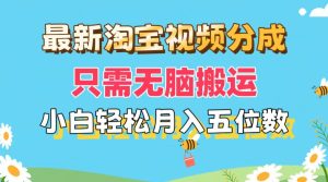 （11744期）最新淘宝视频分成，只需无脑搬运，小白也能轻松月入五位数，可矩阵批量…-网创电课网