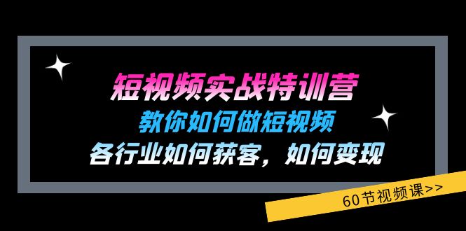 短视频实战特训营:教你如何做短视频,各行业如何获客,如何变现 (60节)-网创电课网