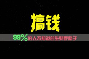 99%的人不知道的生财野路子，只掌握在少数人手里！-网创电课网