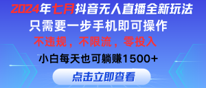 （11756期）2024年七月抖音无人直播全新玩法，只需一部手机即可操作，小白每天也可…-网创电课网