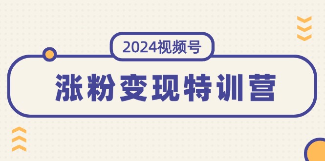 （11779期）2024视频号-涨粉变现特训营：一站式打造稳定视频号涨粉变现模式（10节）-网创电课网