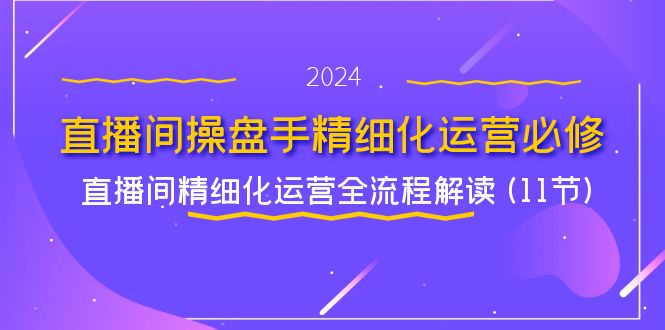直播间操盘手精细化运营必修,直播间精细化运营全流程解读 (11节)-网创电课网