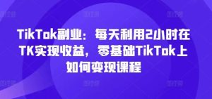 TikTok副业:每天利用2小时在TK实现收益,零基础TikTok上如何变现课程-网创电课网