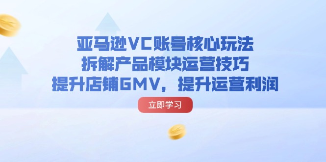 (11848期)亚马逊VC账号核心玩法,拆解产品模块运营技巧,提升店铺GMV,提升运营利润-网创电课网