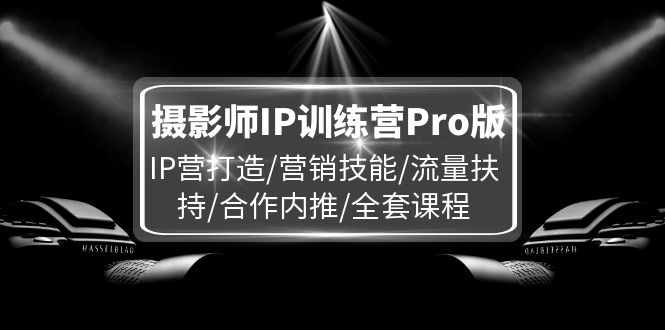 （11899期）摄影师IP训练营Pro版，IP营打造/营销技能/流量扶持/合作内推/全套课程-网创电课网