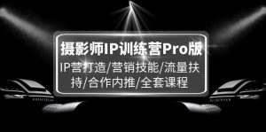 摄影师IP训练营Pro版，IP营打造/营销技能/流量扶持/合作内推/全套课程-网创电课网