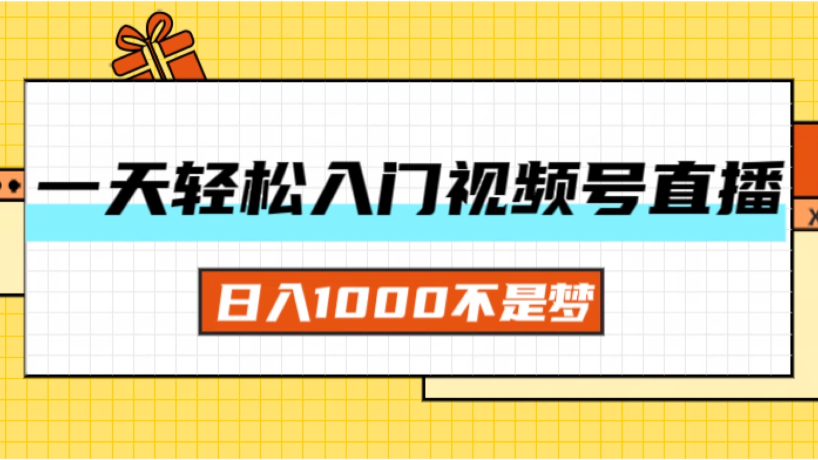 （11906期）一天入门视频号直播带货，日入1000不是梦-网创电课网