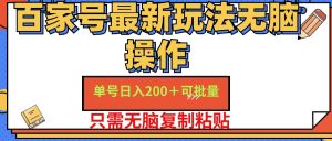 （11909期）百家号 单号一天收益200+，目前红利期，无脑操作最适合小白-网创电课网