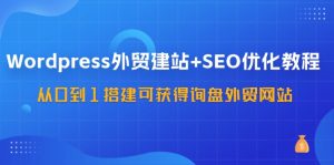 WordPress外贸建站+SEO优化教程，从0到1搭建可获得询盘外贸网站（57节课）-网创电课网