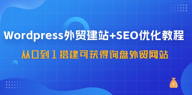 WordPress外贸建站+SEO优化教程，从0到1搭建可获得询盘外贸网站（57节课）-网创电课网