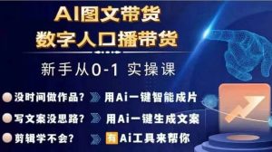 Ai图文带货+数字人口播带货，从0~1实操体系课-网创电课网