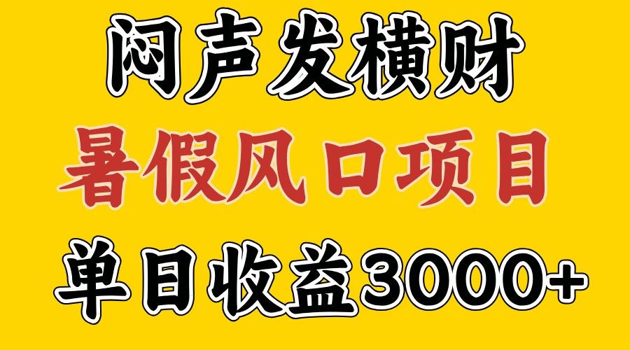 30天赚了7.5W 暑假风口项目，比较好学，2天左右上手-网创电课网