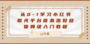 （12020期）从0-1学习小红书 聚光平台信息流投放，保姆级入门教程（12节课）-网创电课网