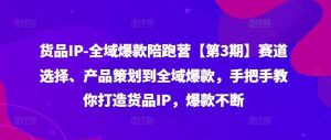 货品IP全域爆款陪跑营【第3期】赛道选择、产品策划到全域爆款，手把手教你打造货品IP，爆款不断-网创电课网