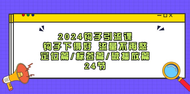 （12097期）2024钩子·引流课：钩子下得好 流量不再愁，定位篇/标签篇/破播放篇/24节-网创电课网