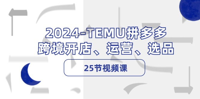 （12106期）2024-TEMU拼多多·跨境开店、运营、选品（25节视频课）-网创电课网