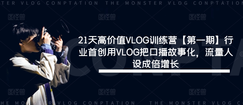 21天高价值VLOG训练营【第一期】行业首创用VLOG把口播故事化，流量人设成倍增长-网创电课网
