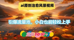 ai原创治愈风景视频，引爆流量池，小白也能轻松上手，篇篇10w+-网创电课网