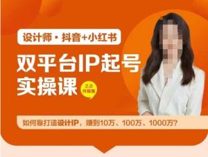 双平台IP起号实操营，教你如何靠打造设计IP，赚到10万、100万、1000万?-网创电课网