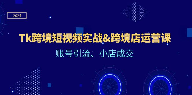 Tk跨境短视频实战&跨境店运营课:账号引流、小店成交-网创电课网