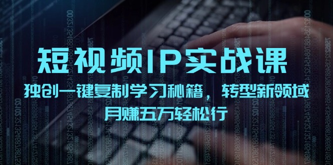 短视频IP实战课,独创一键复制学习秘籍,转战新领域,月赚五万轻松行-网创电课网