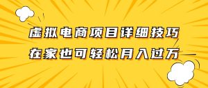 虚拟电商项目详细技巧拆解，保姆级教程，在家也可以轻松月入过万。-网创电课网