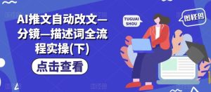 AI推文自动改文—分镜—描述词全流程实操(下)-网创电课网