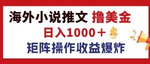 （12333期）最新海外小说推文撸美金，日入1000＋ 蓝海市场，矩阵放大收益爆炸-网创电课网