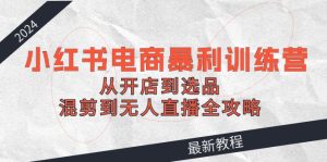 2024小红书电商暴利训练营:从开店到选品,混剪到无人直播全攻略-网创电课网