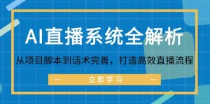 AI直播系统全解析：从项目脚本到话术完善，打造高效直播流程-网创电课网