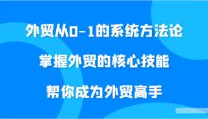 外贸从0-1的系统方法论，掌握外贸的核心技能，帮你成为外贸高手-网创电课网