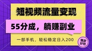 短视频流量变现，一部手机躺赚项目,轻松稳定日入200-网创电课网